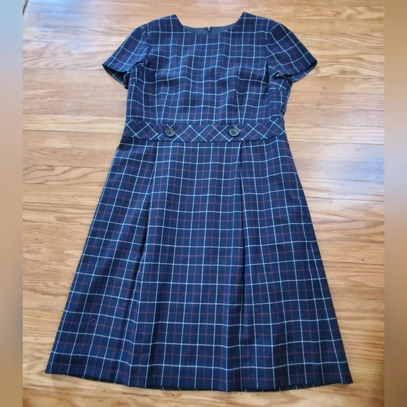 brooks brothers blue dress Brooks Brothers Womens Sheath Dress Size 6 Blue Short Sleeve Sailor Button  Work